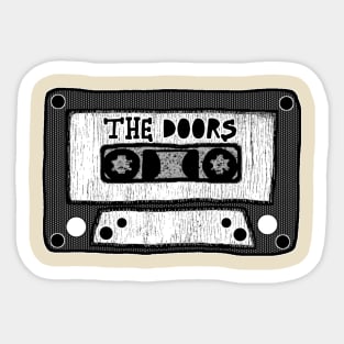 the doors cassette black and white Sticker